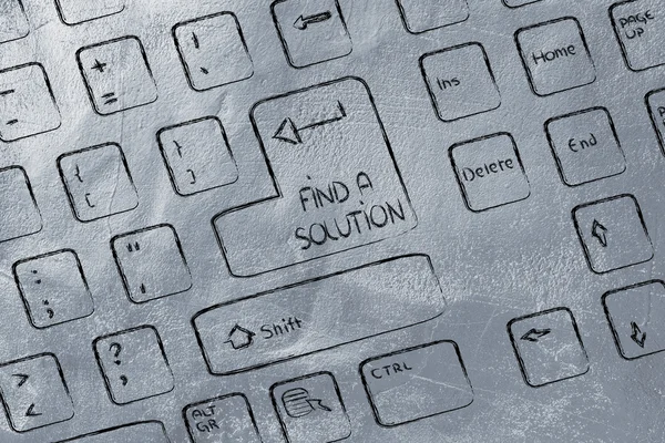 Clavier d'ordinateur avec touche spéciale : trouver une solution — Photo