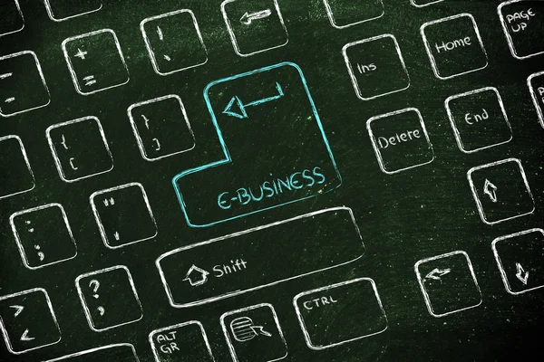 Tangentbord med särskild nyckel: e-business — Stockfoto