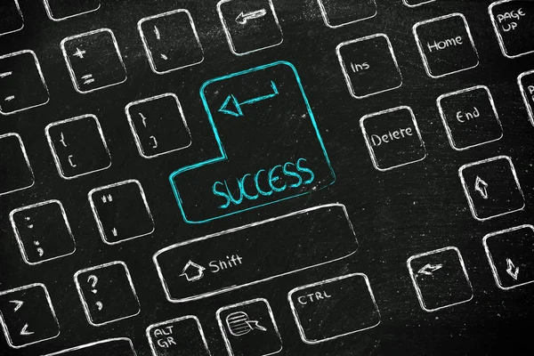 Πληκτρολόγιο του υπολογιστή, με ειδικό κλειδί: επιτυχία — Φωτογραφία Αρχείου