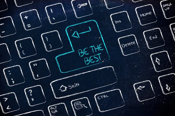 Computer keyboard with special key: be the best — Stock Photo, Image