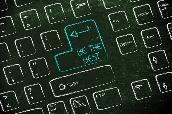Клавиатура компьютера со специальной клавишей: быть лучшим — стоковое фото