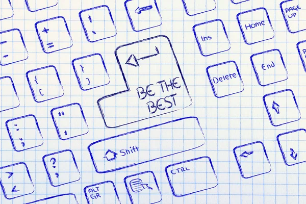 Computer keyboard with special key: be the best — Stock Photo, Image