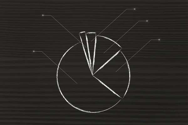 Бизнес-статистика: круговая диаграмма — стоковое фото