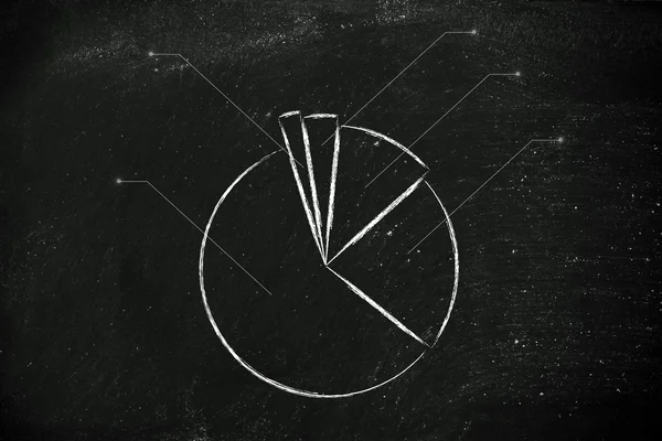 Statistiche aziendali: grafico a torta — Foto Stock