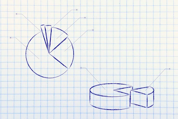 Business stats: pie chart graph — Stock Photo, Image