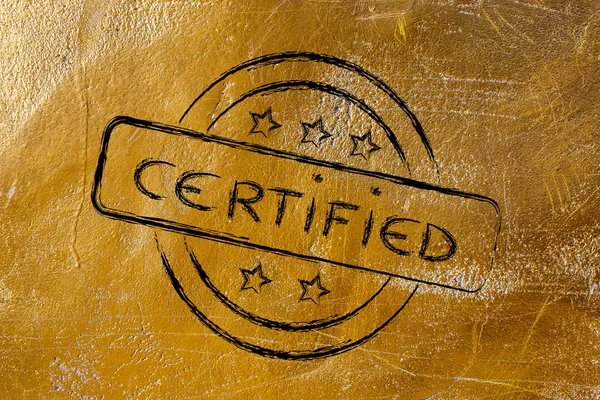 Stämpel-liknande design med ordet certifikat — Stockfoto