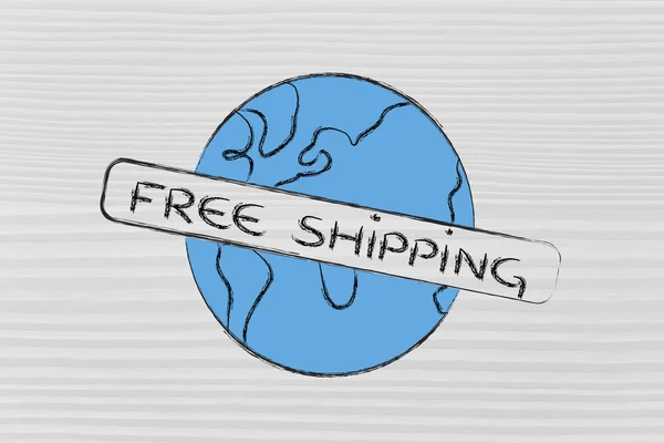 Dünya tasarım ile özgür worldwide gemiler — Stok fotoğraf