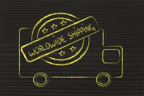 Diseño de camión de envío mundial gratis — Foto de Stock