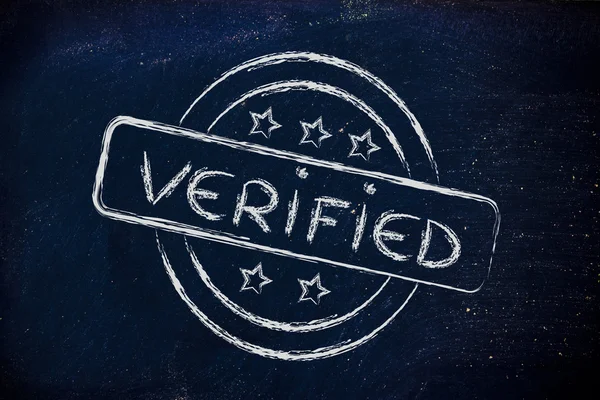 Verified kelime ile damga gibi tasarım — Stok fotoğraf