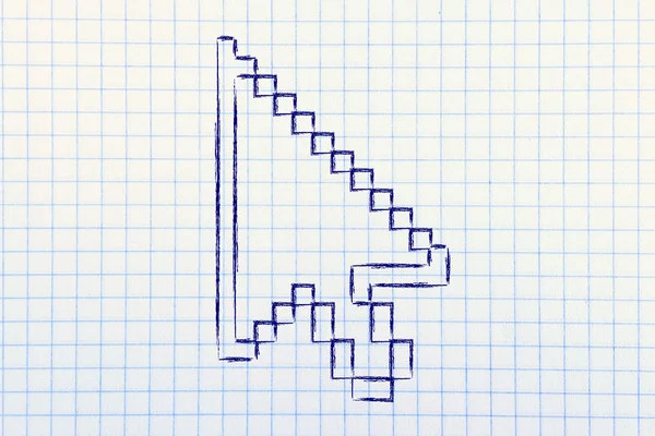 Old school design of pixelated cursor — Stock Photo, Image