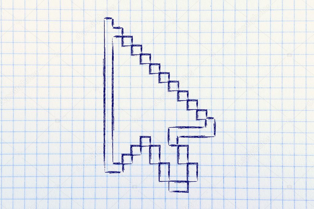 old school design of pixelated cursor