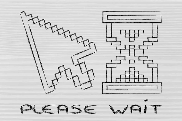 Old school design of pixelated cursor — Stock Photo, Image