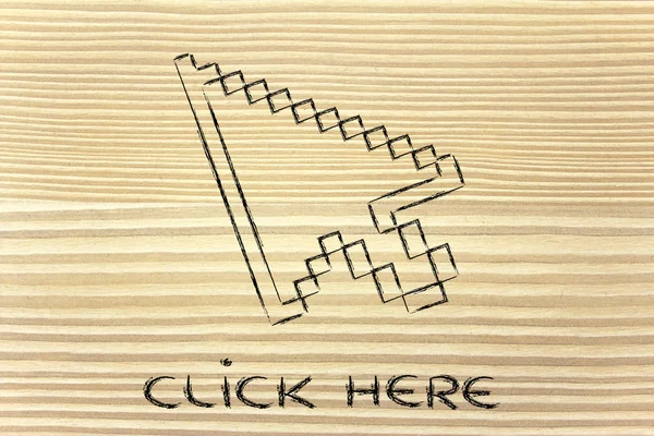 Old school design of pixelated cursor — Stock Photo, Image