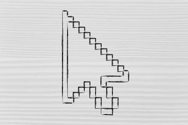 Old school design of pixelated cursor — Stock Photo, Image