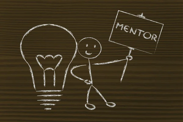 Hombre con ideas y conocimiento: mentor — Foto de Stock