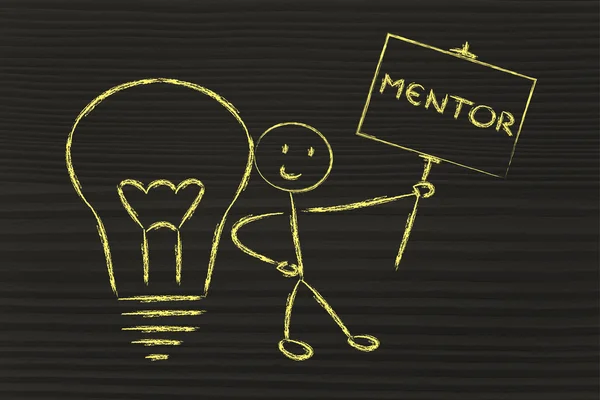 Hombre con ideas y conocimiento: mentor — Foto de Stock