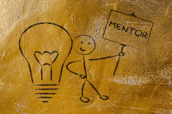 Uomo con idee e conoscenze: mentore — Foto Stock