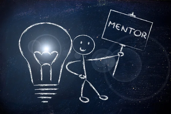 Hombre con ideas y conocimiento: mentor — Foto de Stock