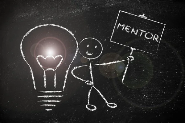 Mann mit Ideen und Wissen: Mentor — Stockfoto