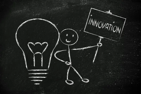 Adam fikirler ve yenilik teşvik bilgi — Stok fotoğraf