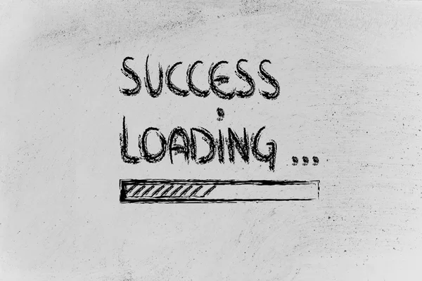 Success loading, progress bar on blackboard — Stock Photo, Image