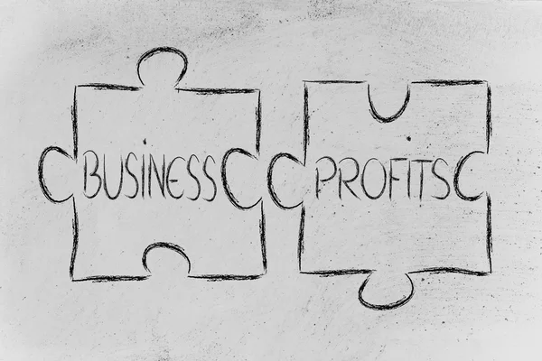 Business and profits,jigsaw puzzle design — Stock Photo, Image