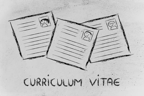 Divertente curriculum vitae design, il processo di reclutamento — Foto Stock