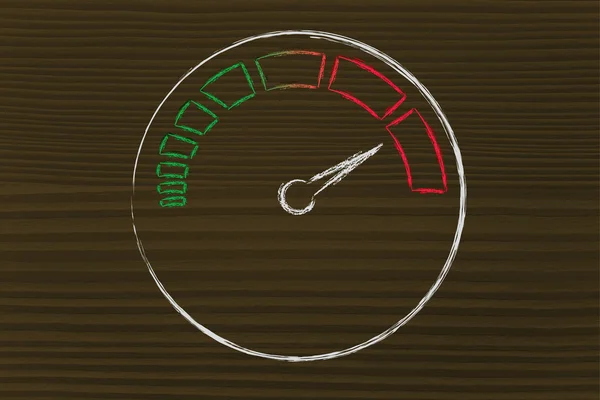 Compteur de vitesse et métaphore du succès rapide — Photo