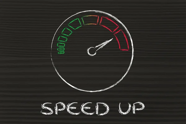 Compteur de vitesse et succès rapide : accélérer — Photo