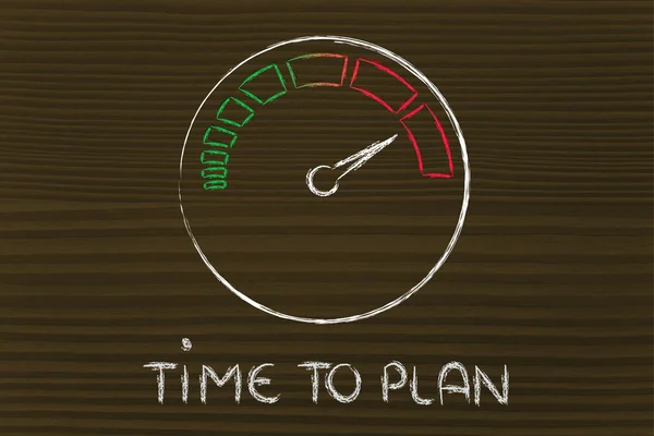 Hastighetsmätare och snabb framgång: tid att planera — Stockfoto