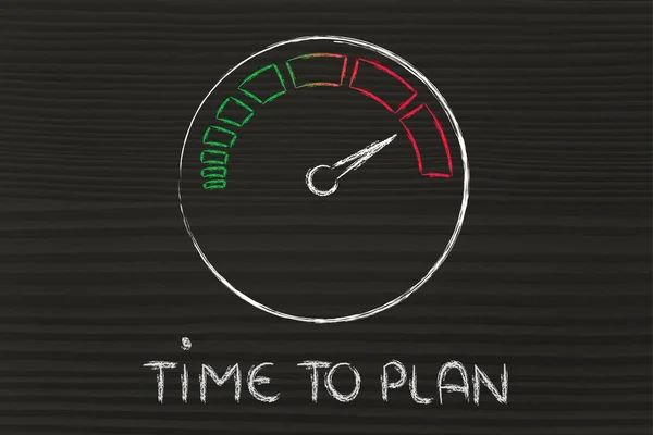 Hastighetsmätare och snabb framgång: tid att planera — Stockfoto