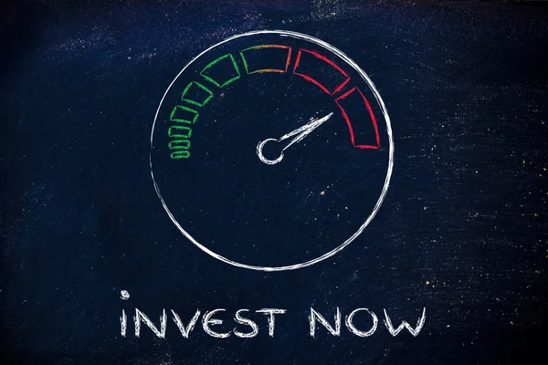 Hastighetsmätare och snabb framgång: investera nu — Stockfoto