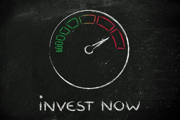 Velocímetro e sucesso rápido: investir agora — Fotografia de Stock