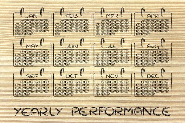 Kalender och begreppet prestation — Stockfoto