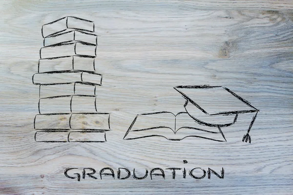 Livres et plafond d'obtention du diplôme — Photo