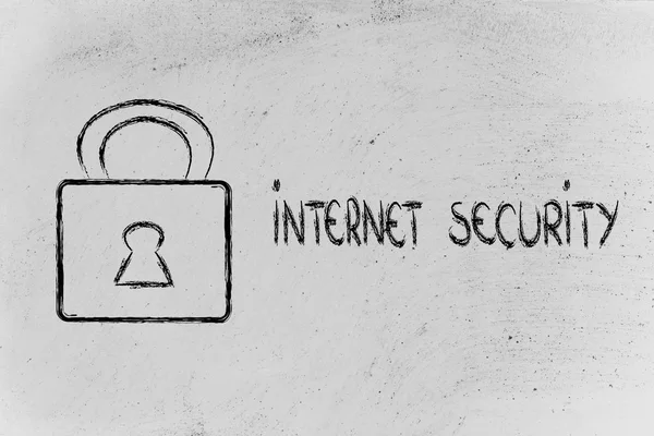 Låse på Internett-sikkerhet – stockfoto