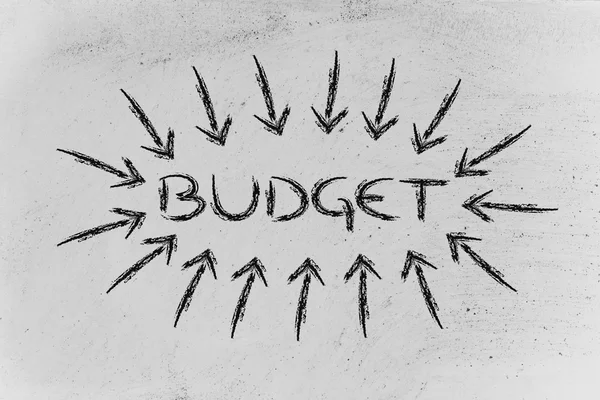 Viktiga begrepp: budget — Stockfoto