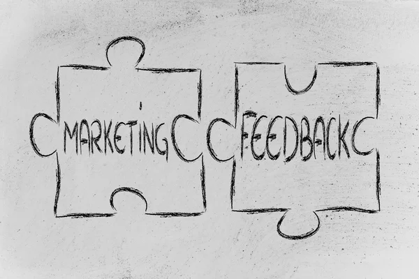 Marketing & feedback, jigsaw puzzle design — Stock Photo, Image