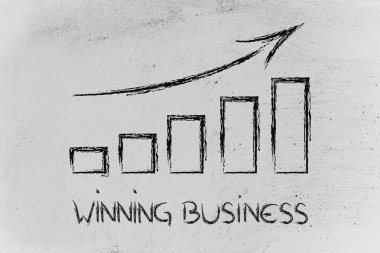 büyüme ve olumlu sonuçlar gösteren istatistikleri grafik