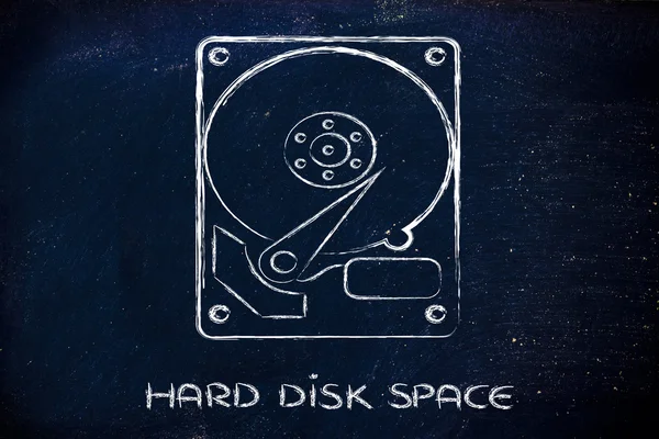 Skladovací možnosti a počítačové vybavení: pevné disky — Stock fotografie