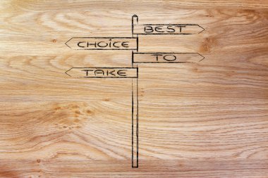 çekmek için en iyi seçim gösteren yol işaret karıştı