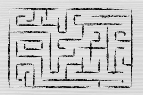 Metaphor maze design: find your way — Stock Photo, Image