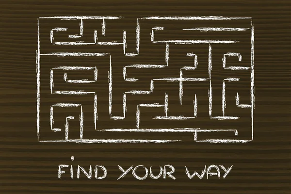 Metaphor maze design: find your way — Stock Photo, Image