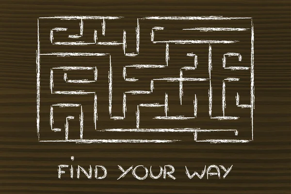 Design de labyrinthe de métaphore : trouver votre chemin — Photo