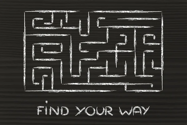 Metaphor maze design: find your way — Stock Photo, Image