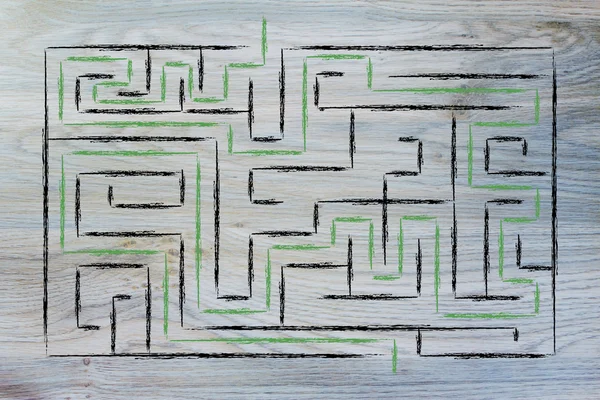 Metaphor maze design: challenge won! — Stock Photo, Image