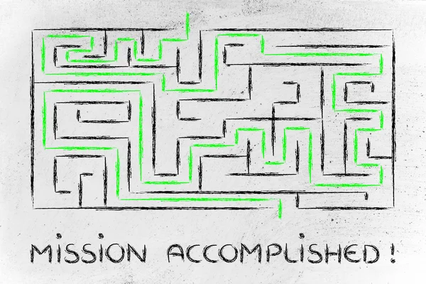 Metaphor maze design: challenge won! — Stock Photo, Image