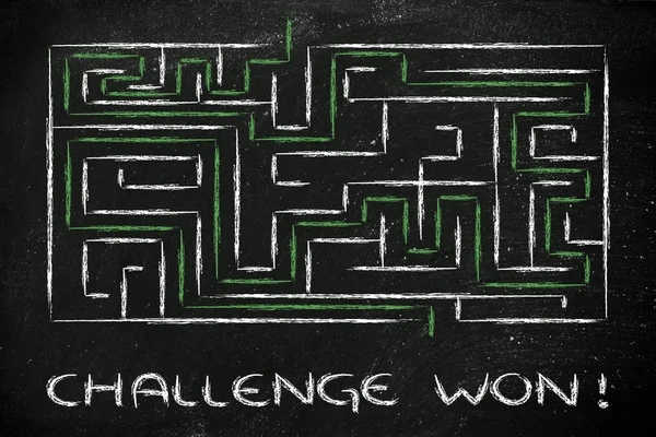Metaphor maze design: challenge won! — Stock Photo, Image