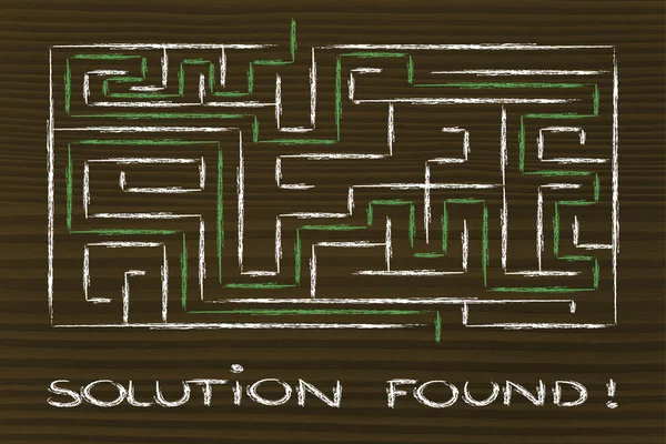 Metaphor maze design: challenge won! — Stock Photo, Image