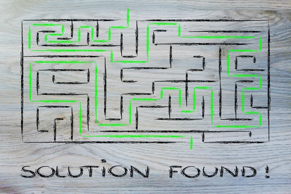 Metaphor maze design: challenge won! — Stock Photo, Image